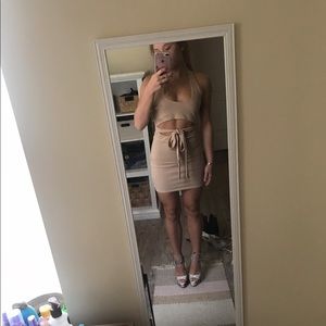 Tan cutout dress